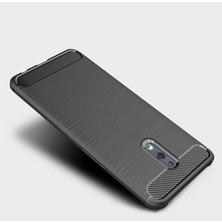 Microcase Oppo Reno Brushed Carbon Fiber Silikon Kılıf - Siyah