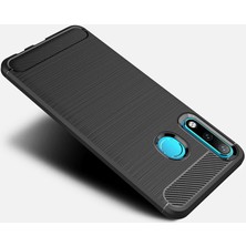 Microcase Huawei P30 Lite Brushed Carbon Fiber Silikon Kılıf - Siyah