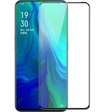 Microcase Oppo Reno 10X Zoom Tam Kaplayan Çerçeveli Tempered Ekran Koruyucu - Siyah