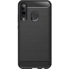 Microcase Huawei Honor 20I Brushed Carbon Fiber Silikon Kılıf - Siyah