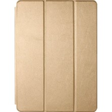 CresCent Apple iPad Pro 12.9 3.Nesil (2018) LeatherSoft Smart Case Deri Tablet Kılıfı (A1876/A2014/A1895/A1983) 12.9 İnç Gold