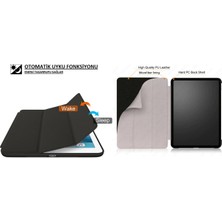 CresCent Apple iPad 2.Nesil (2011) LeatherSoft Smart Case Deri Tablet Kılıfı (A1395/A1396/A1397) 9.7 İnç Kırmızı