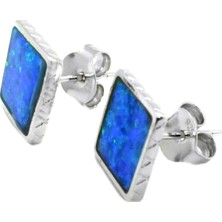 Otantik Gümüş Opal Taşlı Gümüş Küpe