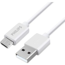 Philips SWR2101/93 Micro USB Hızlı Şarj ve Data Kablosu Beyaz 1 Metre