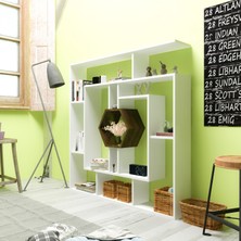 Decorotika Labrina Kitaplık Beyaz Ceviz