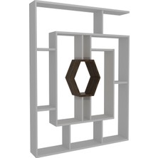 Decorotika Labrina Kitaplık Beyaz Ceviz