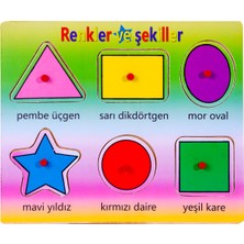 Can-Em Oyuncak Ahşap Puzzle Geometrik Şekiller Resimli