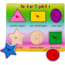 Can-Em Oyuncak Ahşap Puzzle Geometrik Şekiller Resimli