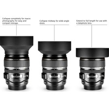 Tianya Nikon D3000 D3100 - 18-55MM Lens Için 52MM 3 Kademeli Kauçuk Parasoley