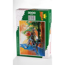 King Of Puzzle Mavi Bisiklet - Fransa Ahşap Puzzle 3000 Parça (SK76-MMM)