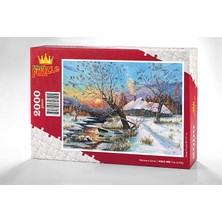 King Of Puzzle Kış ve Köy Ahşap Puzzle 2000 Parça (MZ52-MM)