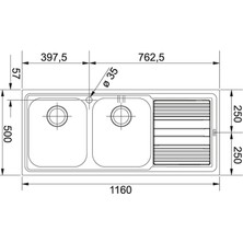 Franke Logica Line Lll 621 Dekorlu Sağ Damlalıklı  Evye