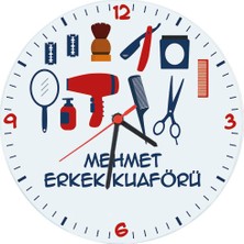 Biresimden Erkek Berberi Hediyesi Kuaför Cam Duvar Saati