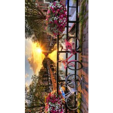 Resmiro Kaymaz Taban Yıkanabilir Kanal Manzarası Desenli Dijital Baskılı Halı