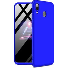 Case 4U Samsung Galaxy A20 A30 Kılıf 3 Parçalı Tam Koruma Sert Mika Ays Kapak Lacivert