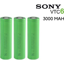 Sony Vtc6 18650 3.7V 3000 Mah Li-Ion 3'lü Şarjlı Pil