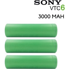 Sony Vtc6 18650 3.7V 3000 Mah Li-Ion 3'lü Şarjlı Pil