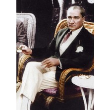 Tablosan  Atatürk Türk Kahvesi İçerken Kanvas Tablo