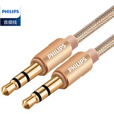 Philips SWA5010C 3.5mm Örgülü Aux Ses Kablosu Gold 2 Metre
