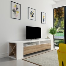 Decorotika Sosruko Tv Ünitesi Beyaz Ceviz