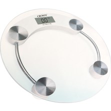 Crown Yuvarlak Şeffaf Dijital Cam Baskül Terazi
