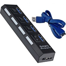 TriLine 4 Port USB Hub Çoklayıcı USB 3.0 On Off Tuşlu