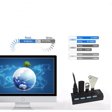 TriLine 4 Port USB Hub Çoklayıcı USB 3.0 On Off Tuşlu