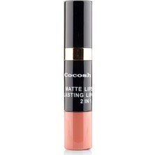 Cocosh She Matte Lipstick Lasting Lipgloss 2 in 1 Smile   Ruj  02 - Latte