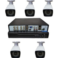 Picam 5 Kameralı Set Gece Görüşlü Güvenlik Kamerası 2mp Ahd Dvr Plastik Kasa