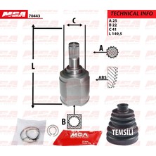 Mga Aks Kafa Ic Rl Hyundai Accent Era 0711 " 1.4 1.6 Benzinlı Kalın Freze " 25X22X41 Mga 70443