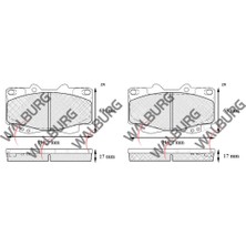 Walburg Fren Balata İkazlı Ön Toyota Hılux Hı Lux Tgn1_ Ggn2_ Ggn1_ Kun2_ Kun1_ 2.5 D 17.00Mm 2005