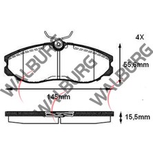 Walburg Fren Balata Ön Nissan Vanette Cargo Hc23 2.3 D 15.50Mm 1996