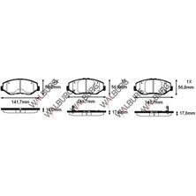 Walburg Fren Balata İkazlı Ön Honda Civic X Fc 1.6İ 18.00 17.60Mm 2016