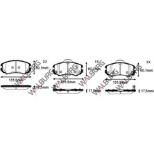 Walburg Fren Balata İkazlı Ön Hyundai Sonata Iv 2.0İ 17.50Mm 2001 2004