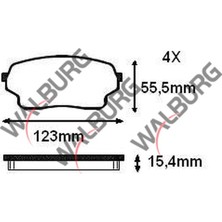 Walburg Fren Balata İkazlı Ön Suzuki Grand Vitara II Jt 2.0İ 15.40Mm 2005