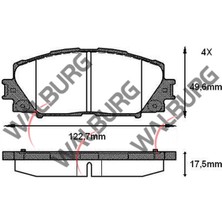 Walburg Fren Balata Ön Toyota Yaris P9 1.0 Vvt I 17.50Mm 2006 2010