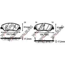 Walburg Fren Balata İkazlı Ön Hyundai Santa Fe Cm 2.2 Crdı 17.20Mm 2006 2012