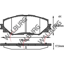 Walburg Fren Balata Ön Toyota Corolla E15_ 1.6 Vvt I 17.50Mm 2007 2012