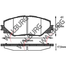 Walburg Fren Balata Ön Toyota Rav4 III Aca3_ Ace_ Ala3_ Gsa3_ Zsa3_ 2.0 Vvt I 17.50Mm 2005 2012