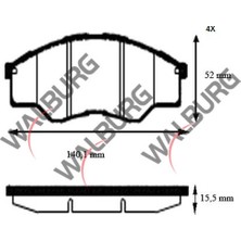 Walburg Fren Balata Ön Toyota Hı Lux Pick Up Tgn1_ Ggn2_ Ggn1_ Kun2_ Kun1_ 2.5 D 15.50Mm 2005