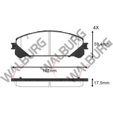 Walburg Fren Balata İkazlı Ön Toyota Rav4 Iv Zsa4 Ala4 2.0 Vvt I 4X4 17.50Mm 2012