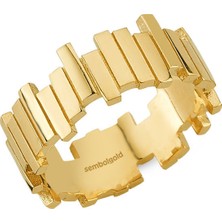Sembol Gold Sarı Altın ZikZak Yüzük