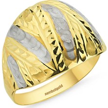 Sembol Gold Altın Yüzük Taşsız 14 Ayar Fantazi Modeli