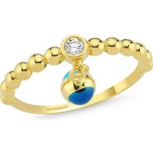 Sembol Gold Nazar Boncuk'lu Altın Yüzük 14K Gold