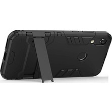 Microcase Huawei Honor 8A Alfa Serisi Armor Standlı Perfect Protect Koruma Kılıf - Siyah