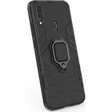 Microcase Huawei P Smart 2019 Batman Serisi Yüzük Standlı Armor Kılıf - Siyah