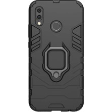 Microcase Huawei P20 Lite Batman Serisi Yüzük Standlı Armor Kılıf - Siyah