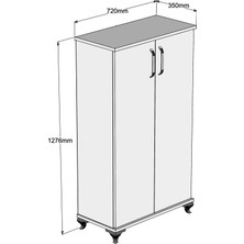 Bimossa R7030 Ceviz - Beyaz Ayakkabılık Çok Amaçlı Raflı Düzenleyici Dolap 120 cm