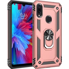 Microsonic Xiaomi Redmi Note 7 Kılıf Military Ring Holder Rose Gold Rose Gold