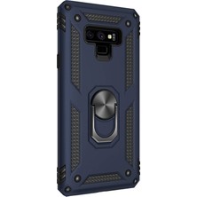 Microsonic Samsung Galaxy Note 9 Kılıf Military Ring Holder Lacivert Lacivert